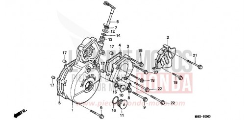 PANNEAU CARTER-MOTEUR G. NX650T de 1996